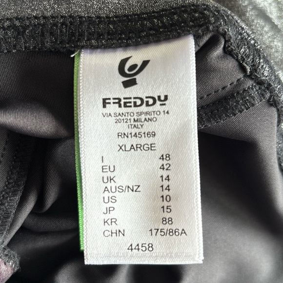 Freddy WR.UP Silver Metallic Lurex High Rise 3 Button Full Length Leggings Sz 10 - Picture 5 of 12